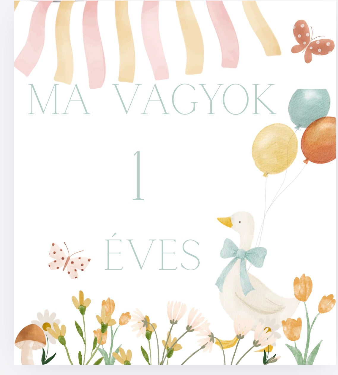 Lányos mérföldkő kártya