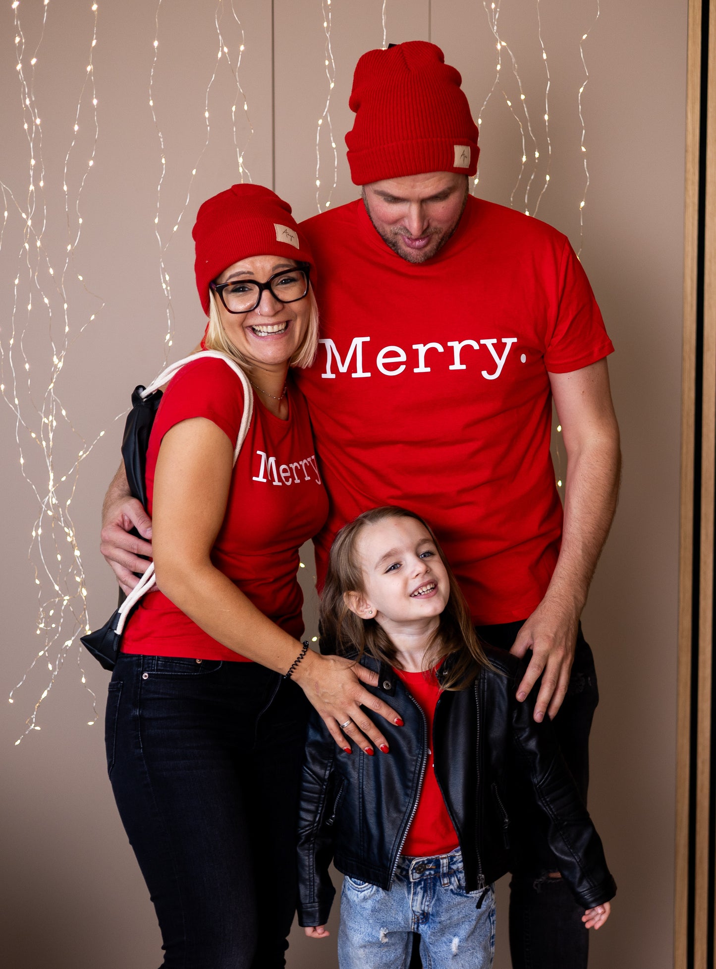 Családi kötött sapka szett