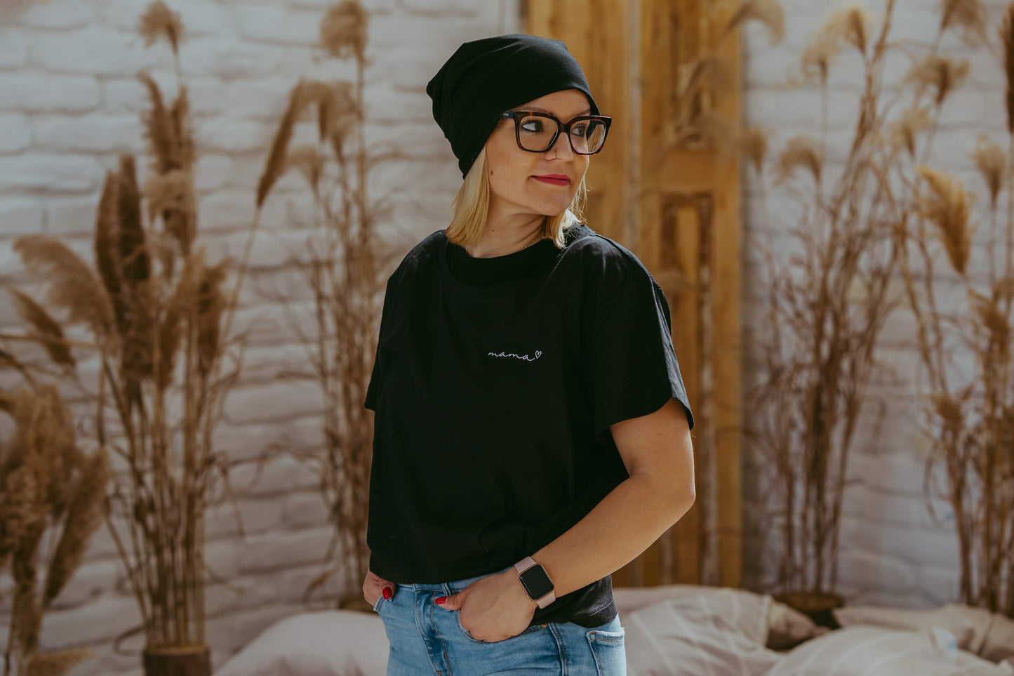 Beanie sapka - bordázott jersey anyag